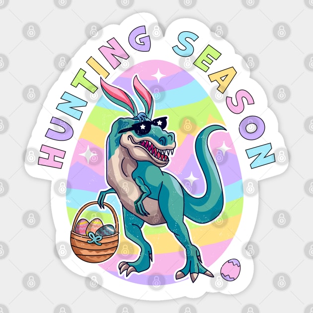 Hunting Season Easter Dinosaur Egg Hunt Dinosaur Easter Day Sticker by OrangeMonkeyArt